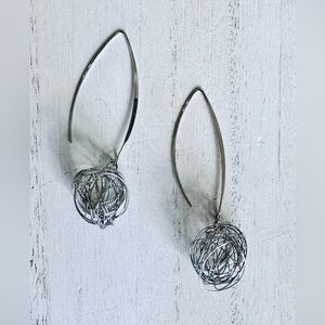 Silver Wire Earrings - Boutique Purchase